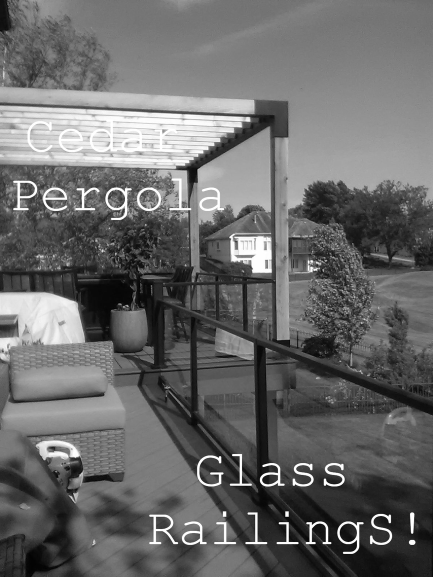 Cedar Pergola with Glass Railings